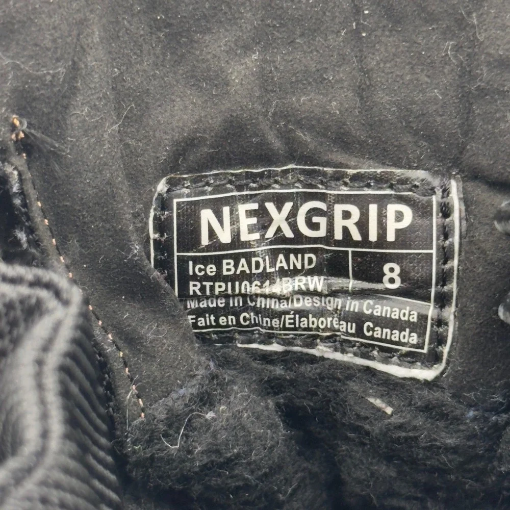Nexgrip Ice‎ Badland Mens 8 Winter Boots Brown Black 400g Insulated Waterproof
